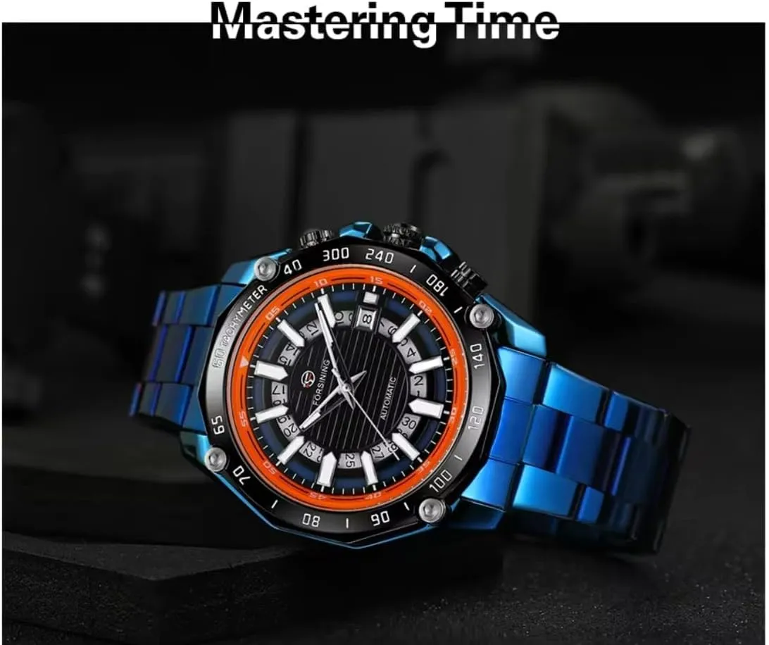 Men Automatic Mechanical Watches Men Luxury Stainless Steel broadside die expansion multiplicative vowel Waterproof Watch Luminous Hands Design Timed Lap 