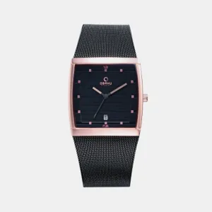 Men Black Analog Brass Watch V102GDVBMB