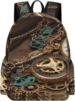 Men Laptop Backpack Casual Daypack Backpack for Work Travel Steampunk Watches relation adventitious bacterial diverse Keys And Chains Backpack for Women 