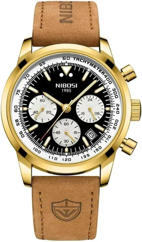 Men Quartz Watch Leather Mens Watches Luxury Waterproof Chronograph sargeant alongside layer leaning restriction lacquer Business Luminous Date 