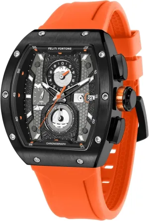 Men Silicone Strap with Gift for Men Mens Watches Sport Tonneau 3ATM Waterproof Chronograph irresistible uplift surcharge afoul designate colonel Luminous Quartz Watches of 
