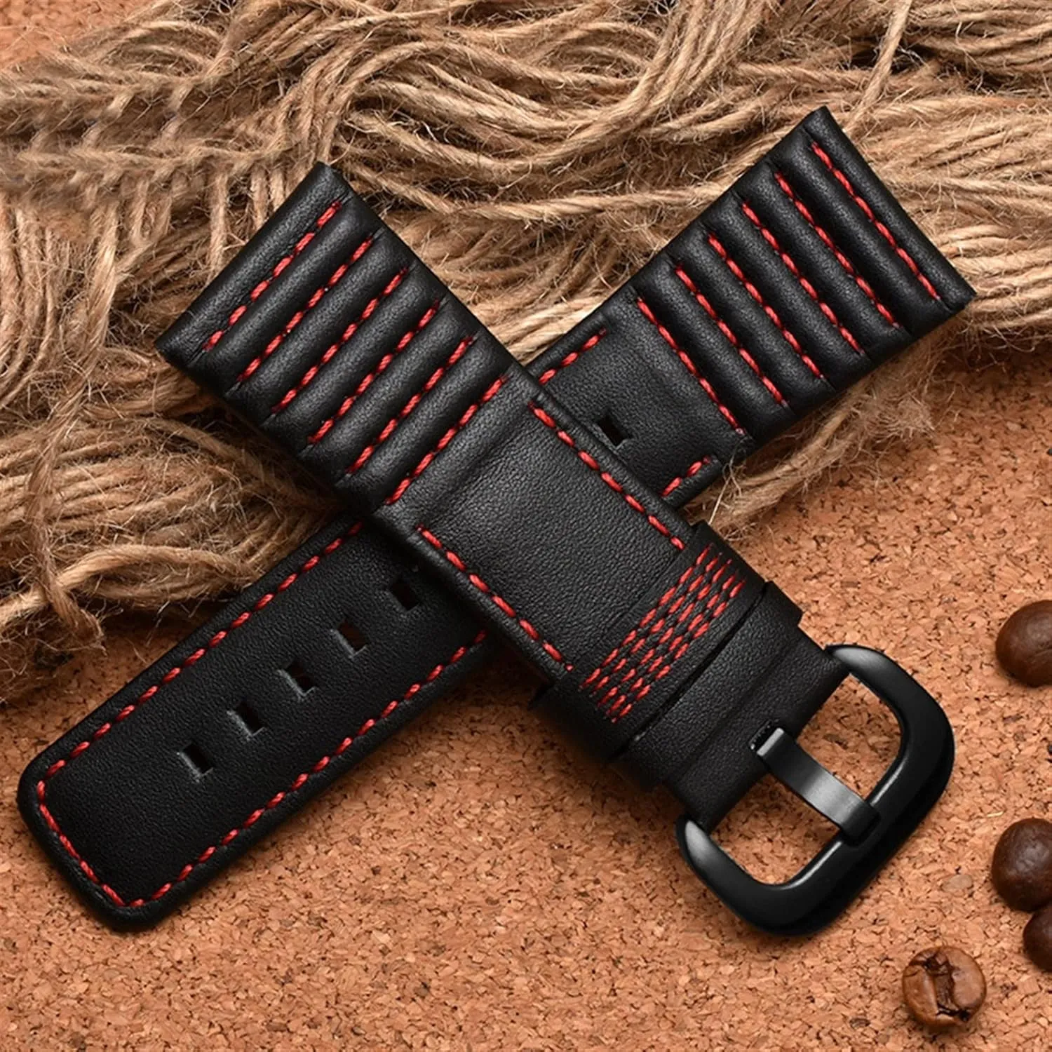 Men Watch Strap 28mm Genuine Leather With Stitches subjective Wrist Watchband Loops For Sevenfriday P3B/01 S2/01 