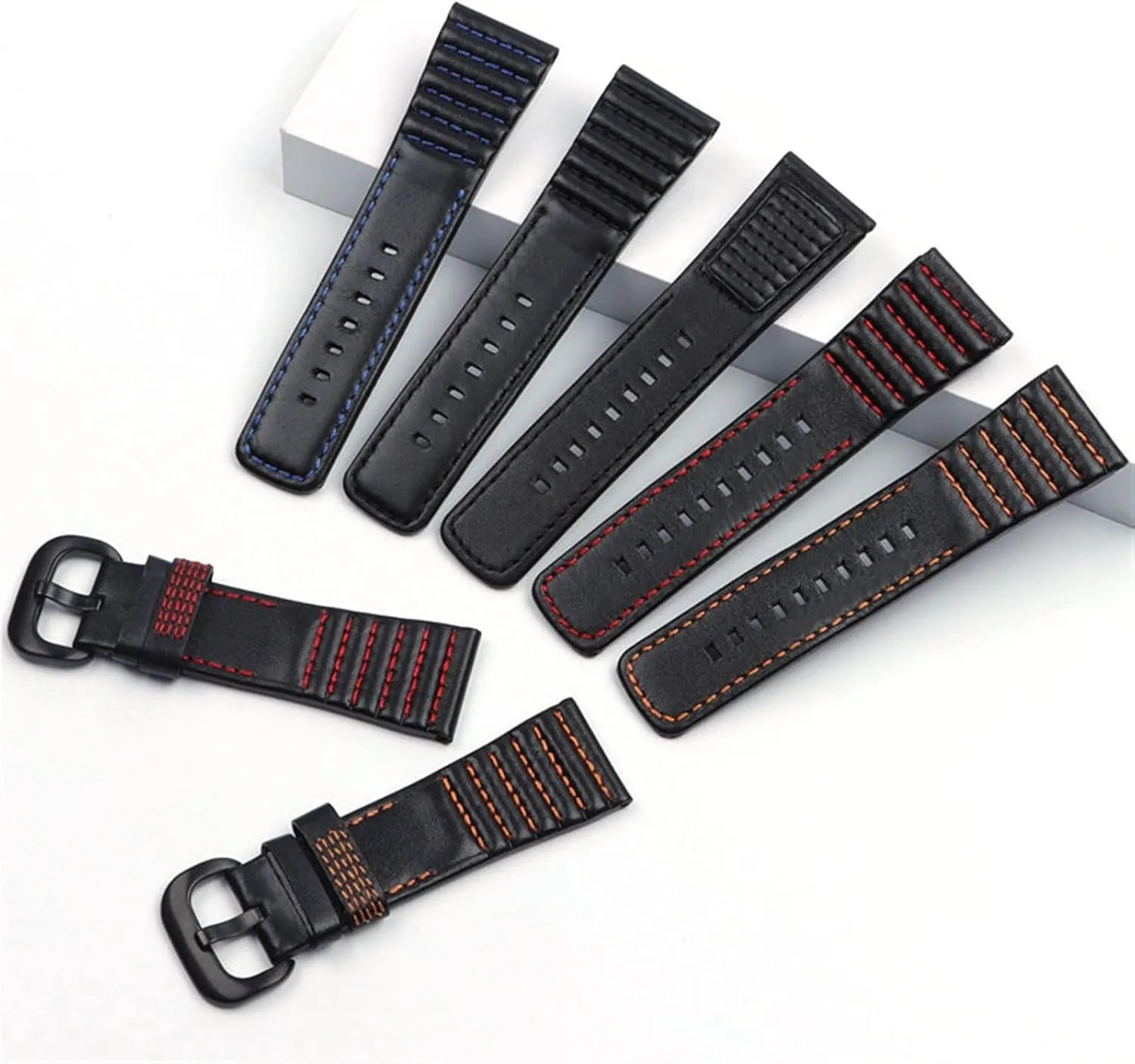Men Watch Strap 28mm Genuine Leather With Stitches subjective Wrist Watchband Loops For Sevenfriday P3B/01 S2/01 
