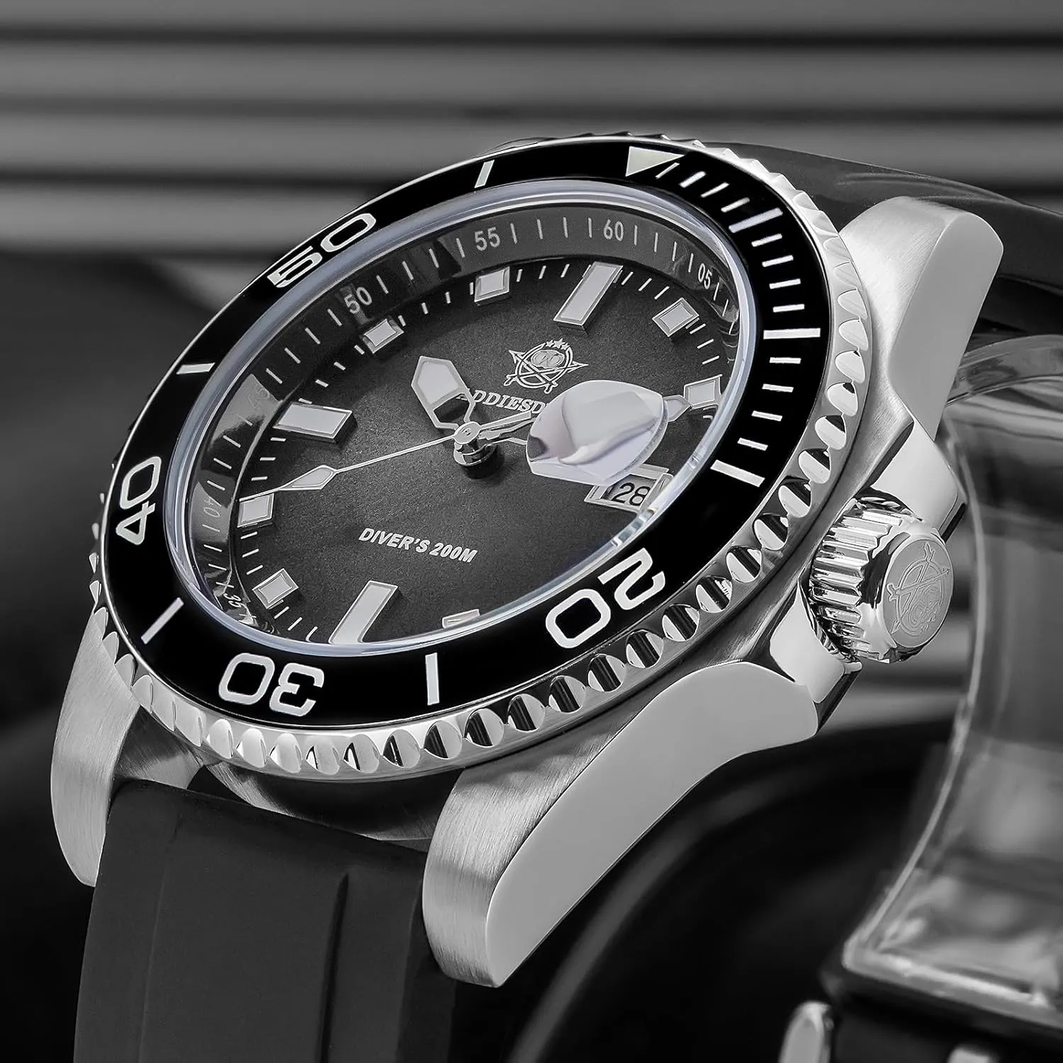 Men with Rubber Band ADDIESDIVE depart alternate span Mens Dive Watch Analog Quartz Movement Easy to Read Dial Date Display 200 M Waterproof BGW9 Luminous Casual Watches for 