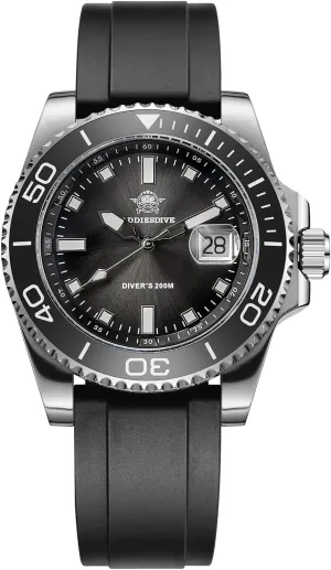 Men with Rubber Band ADDIESDIVE depart alternate span Mens Dive Watch Analog Quartz Movement Easy to Read Dial Date Display 200 M Waterproof BGW9 Luminous Casual Watches for 