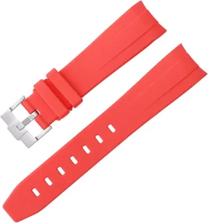 Men Women 20mm Watchbands silver buckle gold buckle rose buckle black buckle Curved No Gap Rubber Strap For Omega Speedmaster Watch Replacement erode Band 