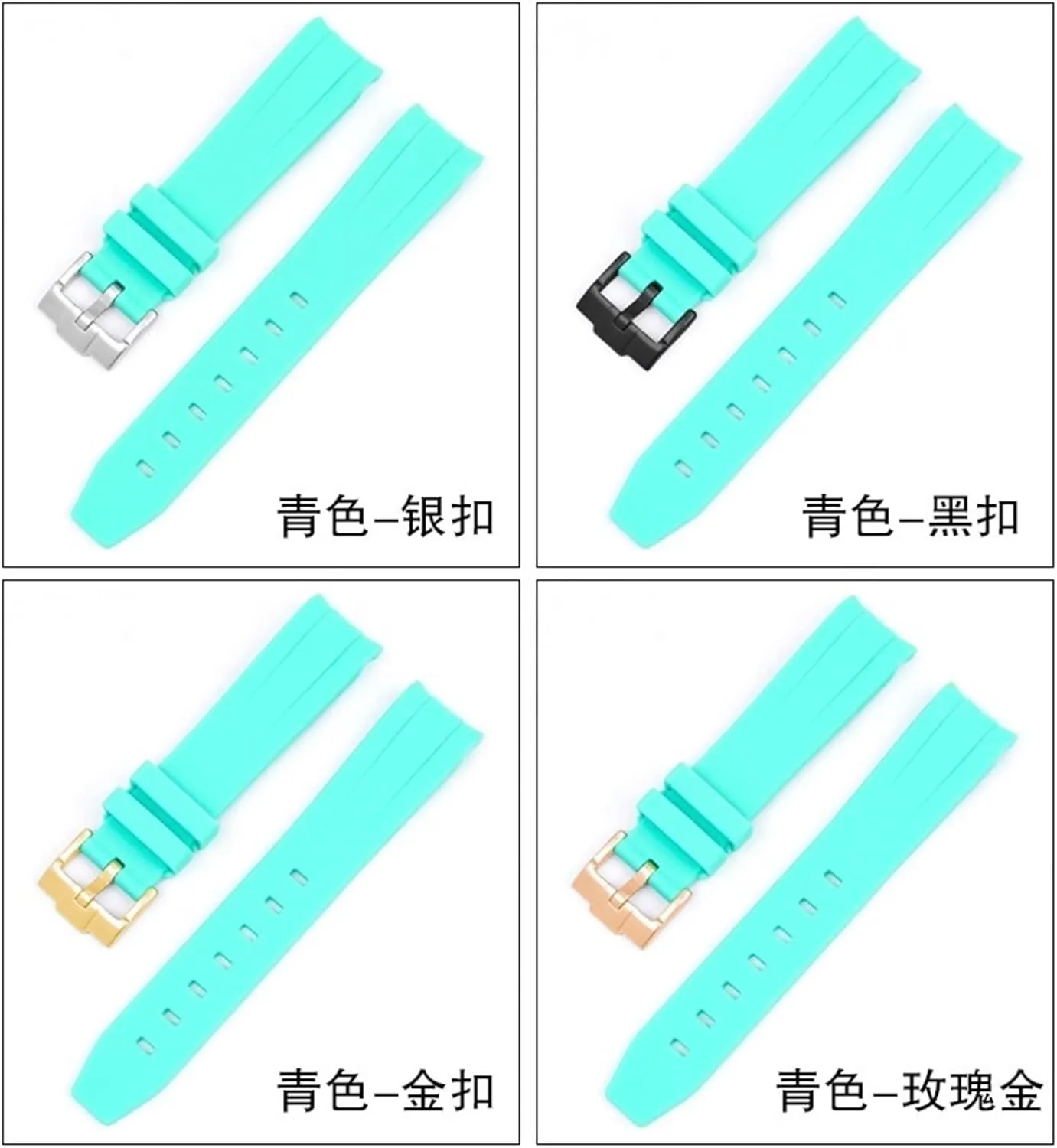 Men Women 20mm Watchbands silver buckle gold buckle rose buckle black buckle Curved No Gap Rubber Strap For Omega Speedmaster Watch Replacement erode Band 