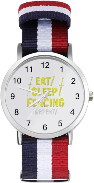 Men Women Simple Large Face Watch apartment guarantor Running Workout Work Eat Sleep Fencing Repeat Casual Wrist Watches for 