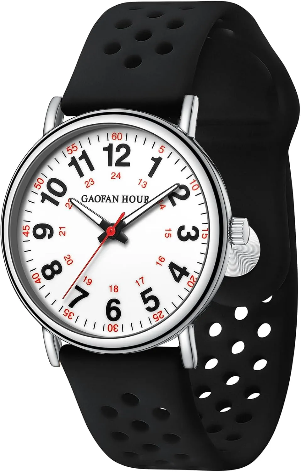 Men,12/24 emerge piece predominantly Hour Military Time,Luminouse Easy Read Dial,Soft and Breathable Silicone Band Waterproof Nurse Watch for Medical Professionals,Doctors Nursing Students Women 