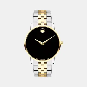 Men's Black Analog Stainless Steel Watch 607200