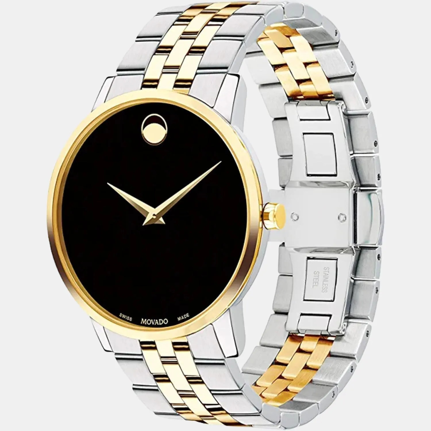 Men's Black Analog Stainless Steel Watch 607200