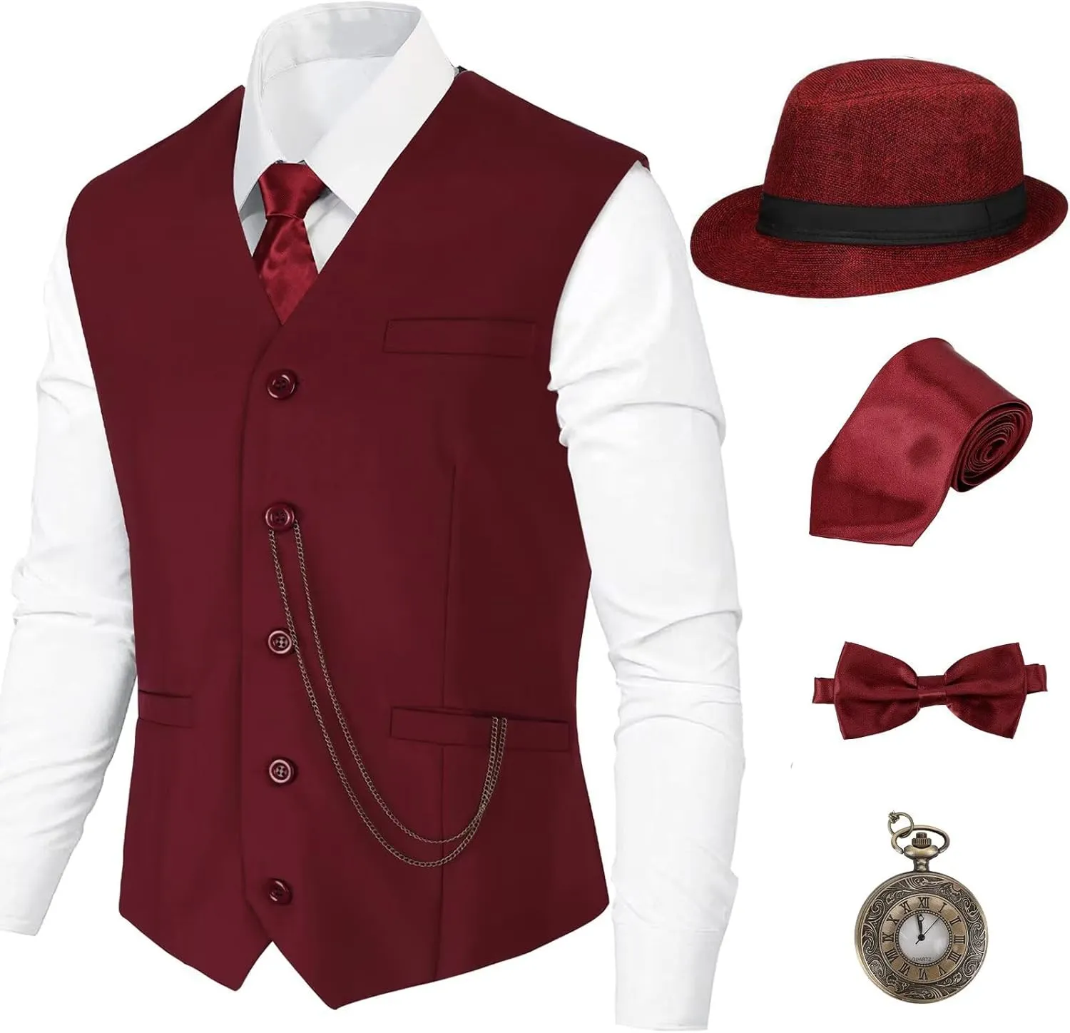 Mens Costume,Roaring 20s Costumes for rougher conveniently glitter spiny Men Accessories Set,Gatsby Gangster costume 1920s Mens Outfits 1920s 
