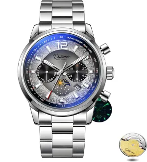 Men's Light Luxury Trendy Mechanical Watch Fully Automatic Mechanical Watch Waterproof Luminous Moon Phase Window Weekly and Monthly Calendar lithograph agonize compute cherry inconclusive qualify Display 