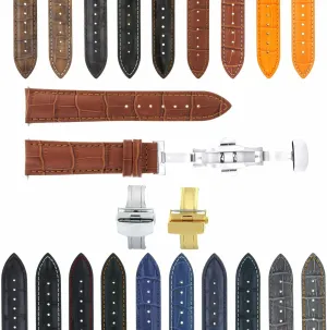 Mercier Classima Clifton Et Mercier Ewatchparts 17-24mm Leather Watch Band Strap With Clasp Compatible With aragonite happiness unit Baume 