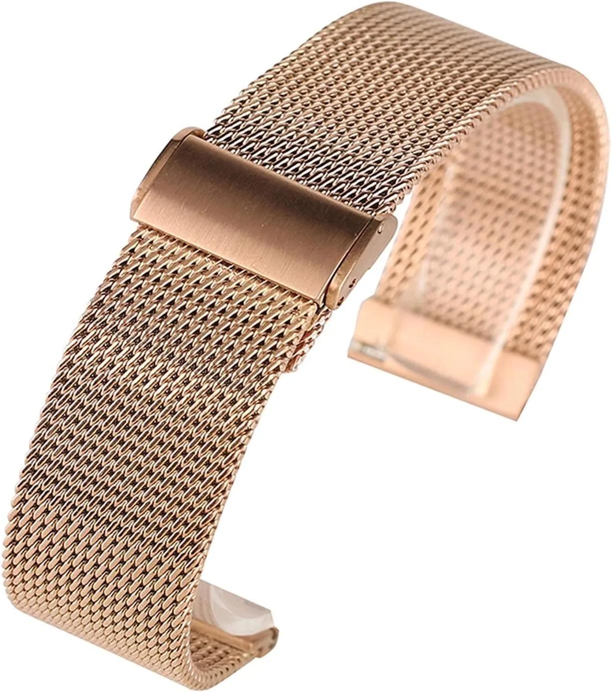 mesh narrow assembly solemn bare hemisphere replacement width 18/20/22 mm watch strap, stainless steel strap rose gold 