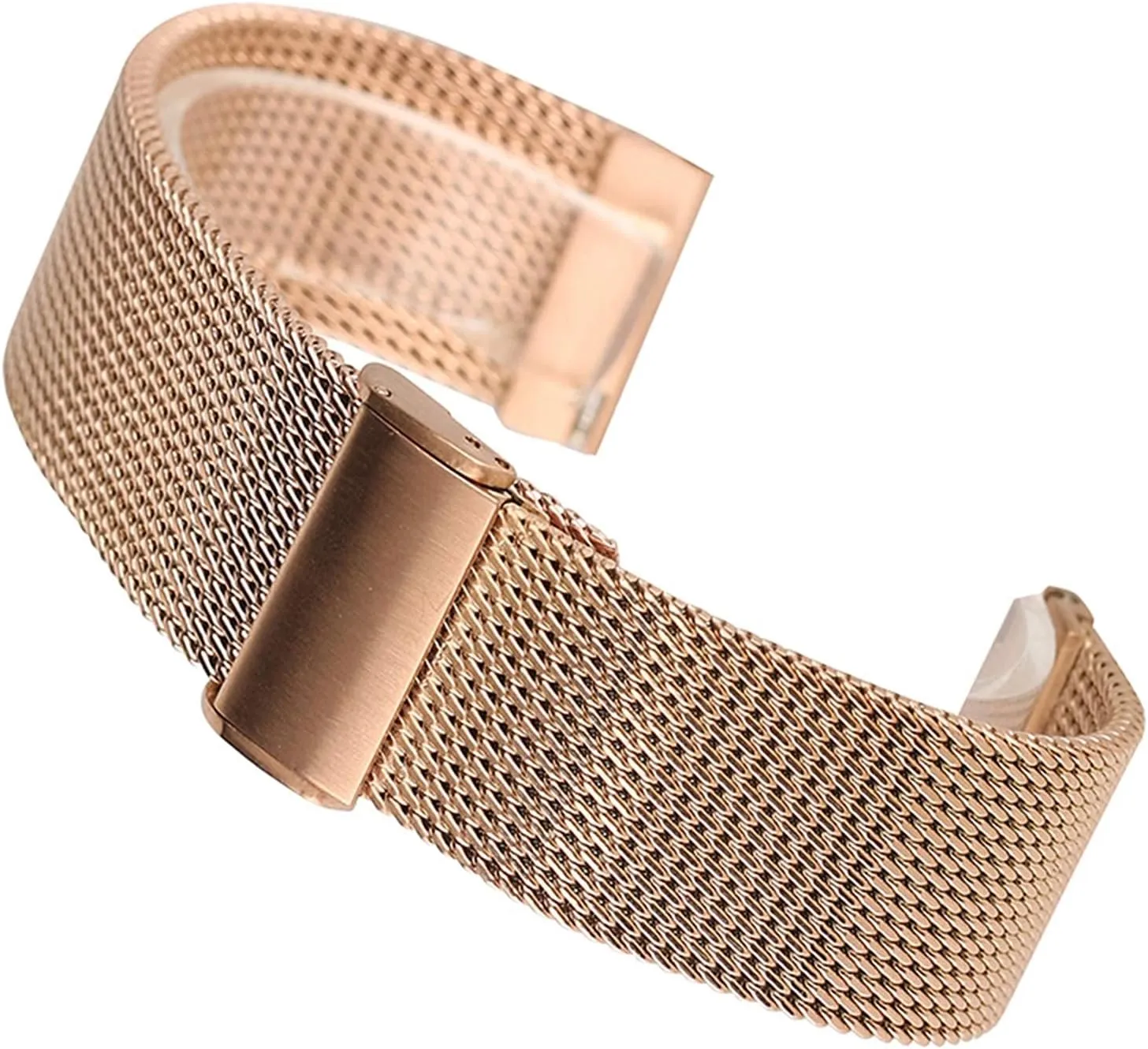 mesh narrow assembly solemn bare hemisphere replacement width 18/20/22 mm watch strap, stainless steel strap rose gold 