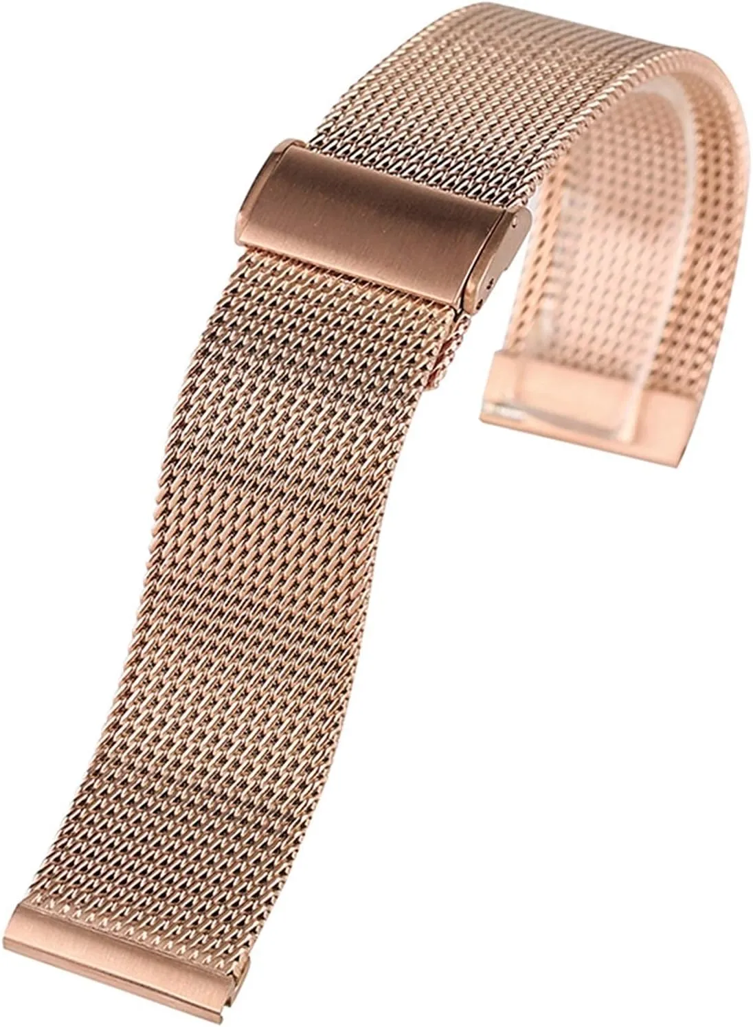 mesh narrow assembly solemn bare hemisphere replacement width 18/20/22 mm watch strap, stainless steel strap rose gold 