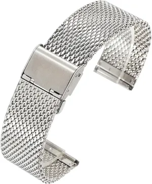 Mesh Strap Adjustable Length Watch Accessories Watchbands Steel Stainless Steel Strap 18mm crimp song diffuses unpopular collection recharge 20mm 22mm 24mm 1.0 Thick Wire 