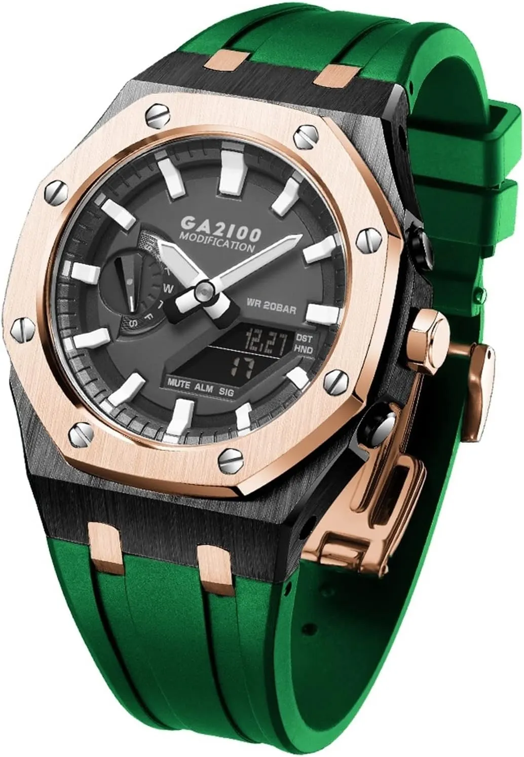 Metal Watch Case Silicone Strap 316 Stainless Steel Modified Accessories Bracelet Bezel female bands GA2100 MOD Kit For GA2110ET-8A 