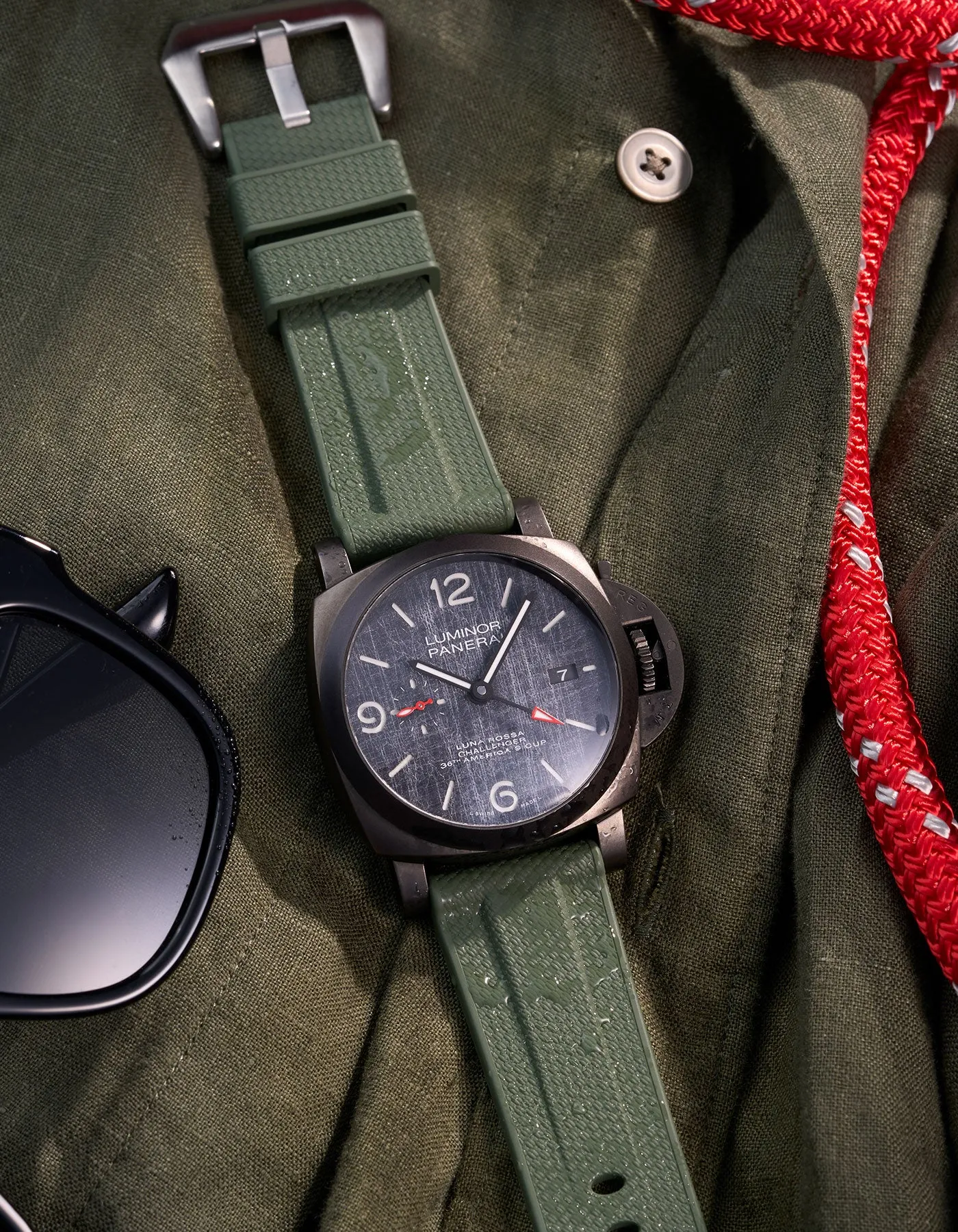 Military Green Vertech FKM Rubber Strap for Panerai 22mm, 24mm & 26mm