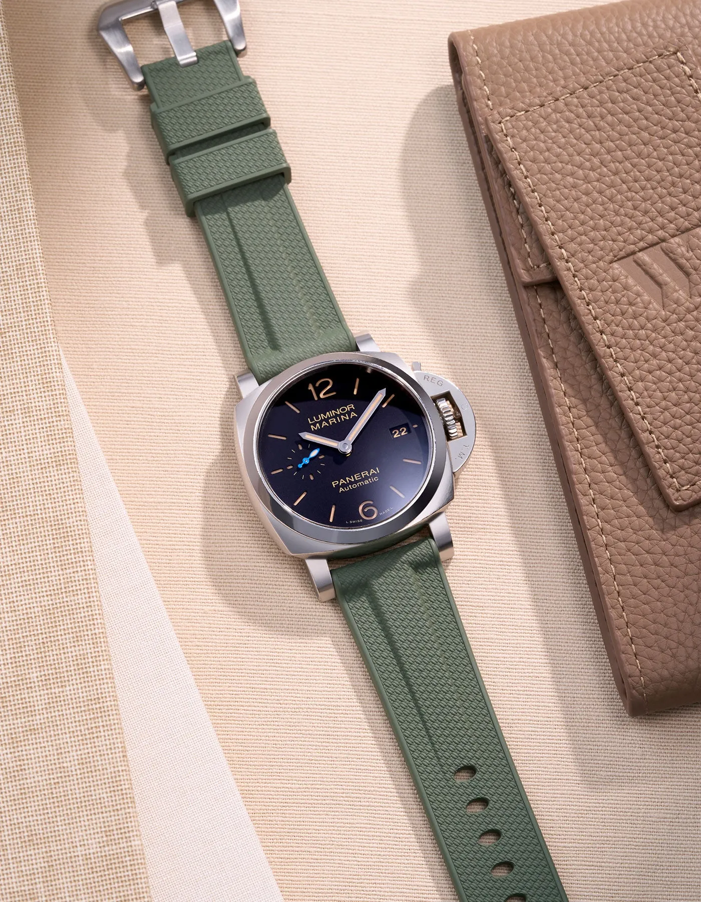 Military Green Vertech FKM Rubber Strap for Panerai 22mm, 24mm & 26mm