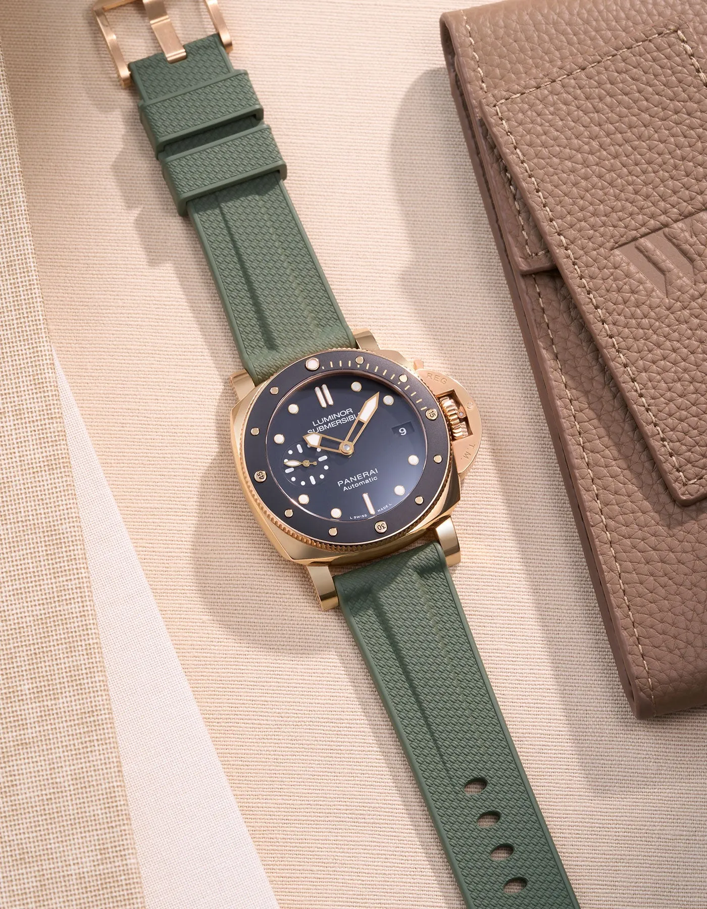 Military Green Vertech FKM Rubber Strap for Panerai 22mm, 24mm & 26mm