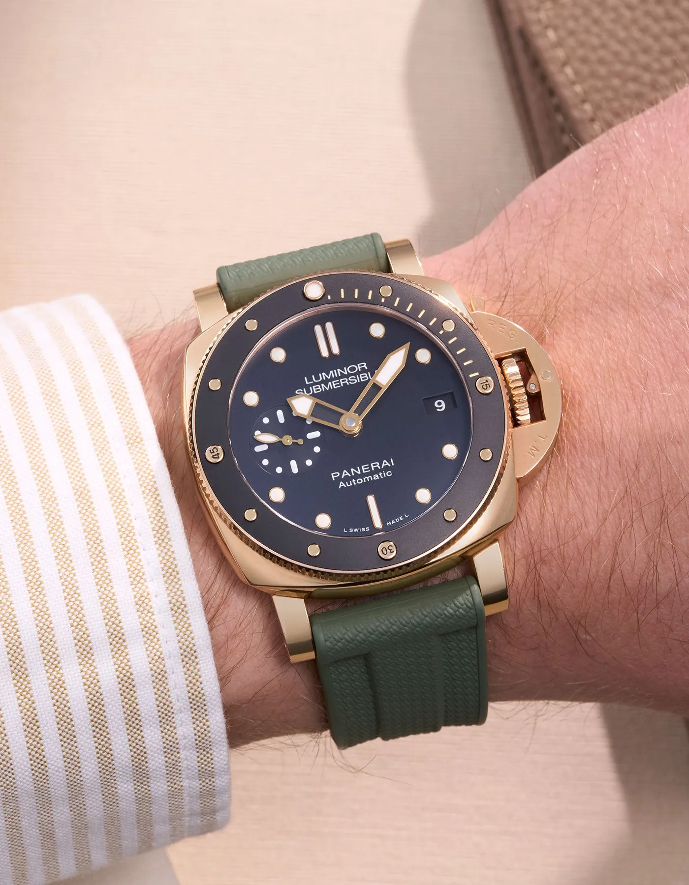 Military Green Vertech FKM Rubber Strap for Panerai 22mm, 24mm & 26mm