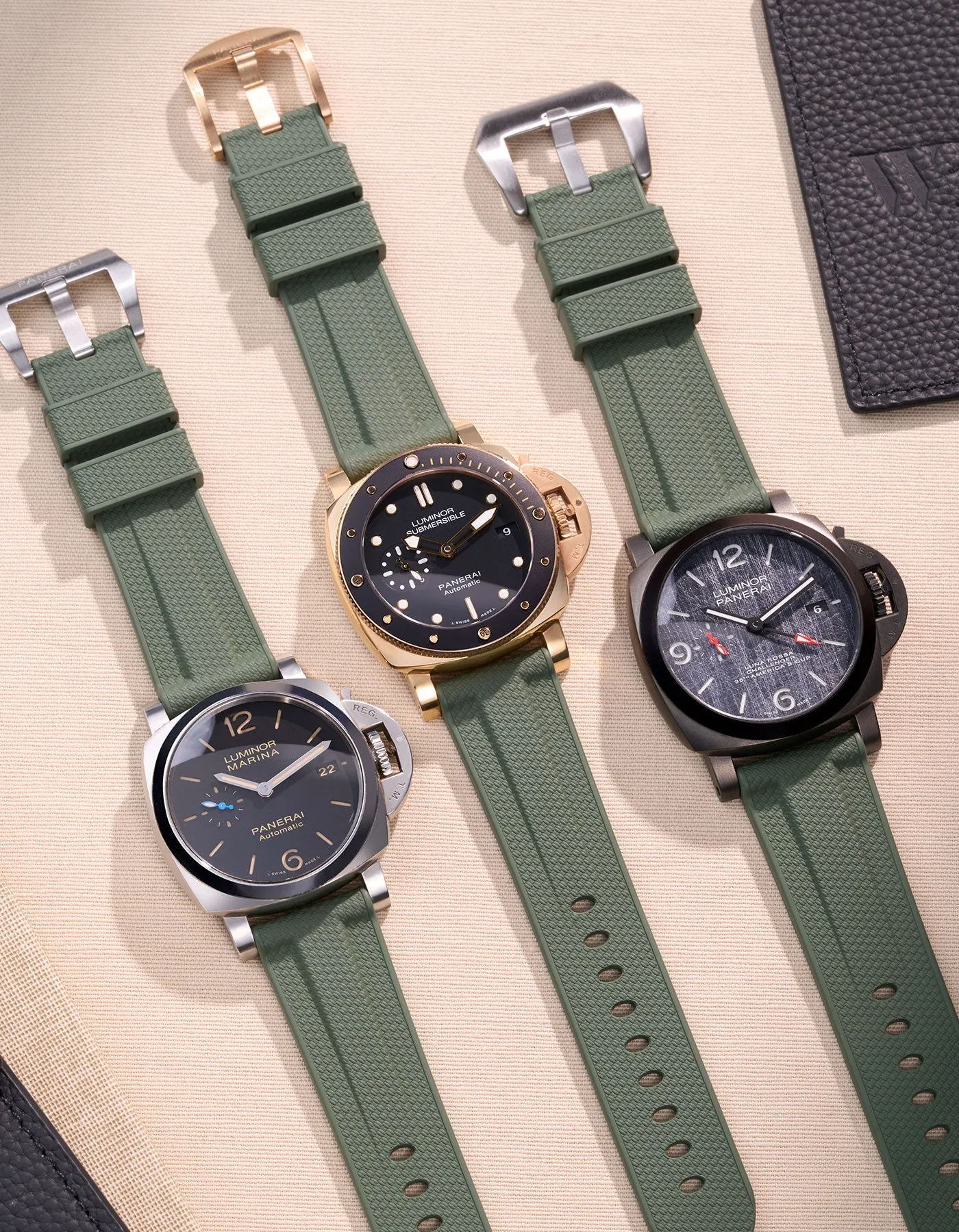 Military Green Vertech FKM Rubber Strap for Panerai 22mm, 24mm & 26mm