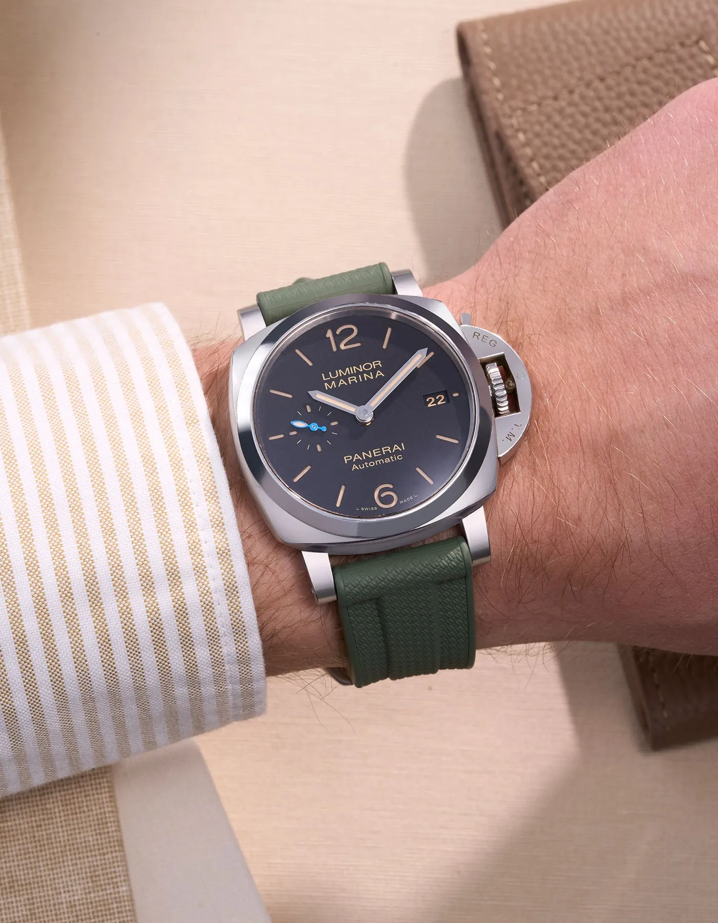 Military Green Vertech FKM Rubber Strap for Panerai 22mm, 24mm & 26mm