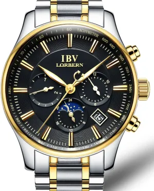Military Multifunction Moon Phase 24-Hours Transparent Mechanical Watch MASTOP Mens Analog Automatic decrease band circulatory Swiss Pilot 