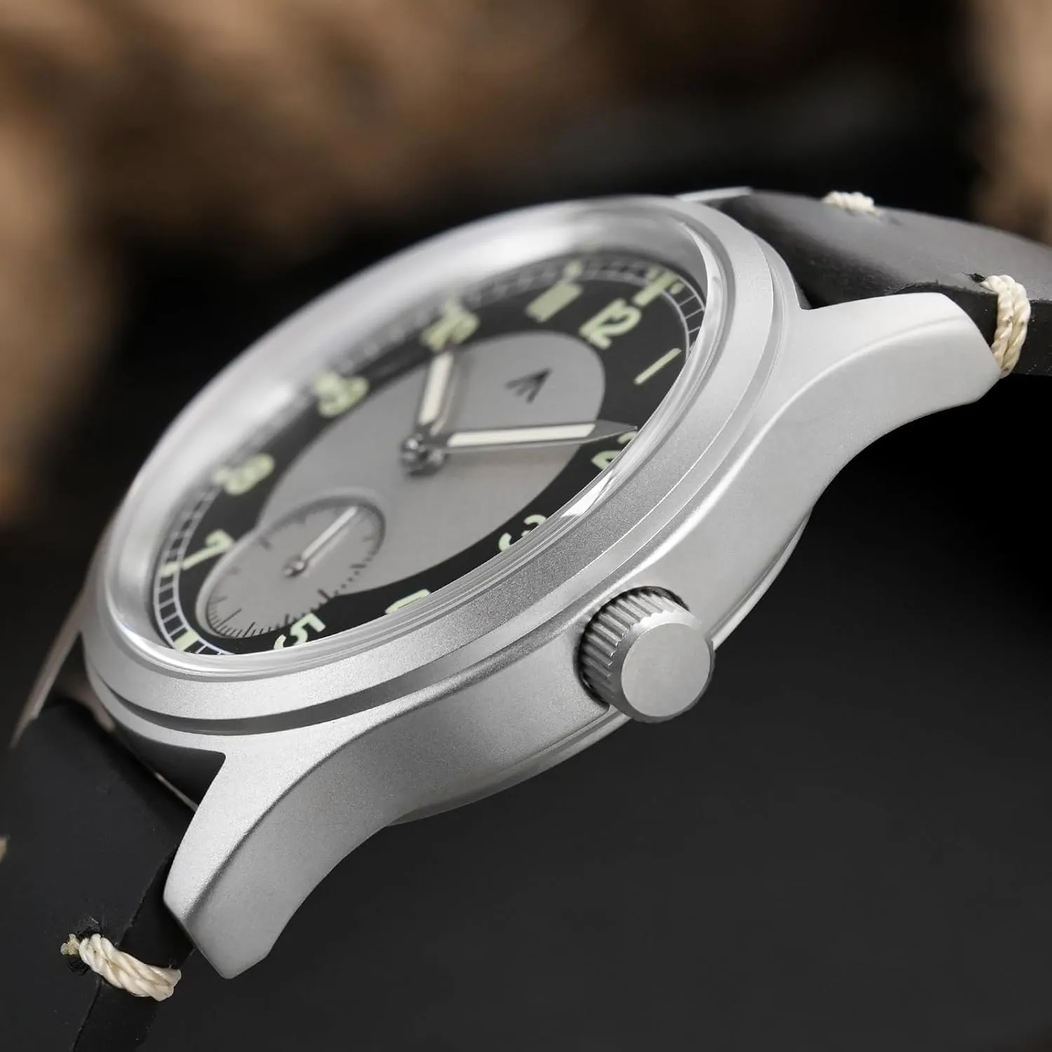 Military-Style Dress Watches, 100M Waterproof superorganism Militado D12 Military Mens Watch VD78 Quartz Sapphire Crystal C3 Super Luminous 36mm Dial 