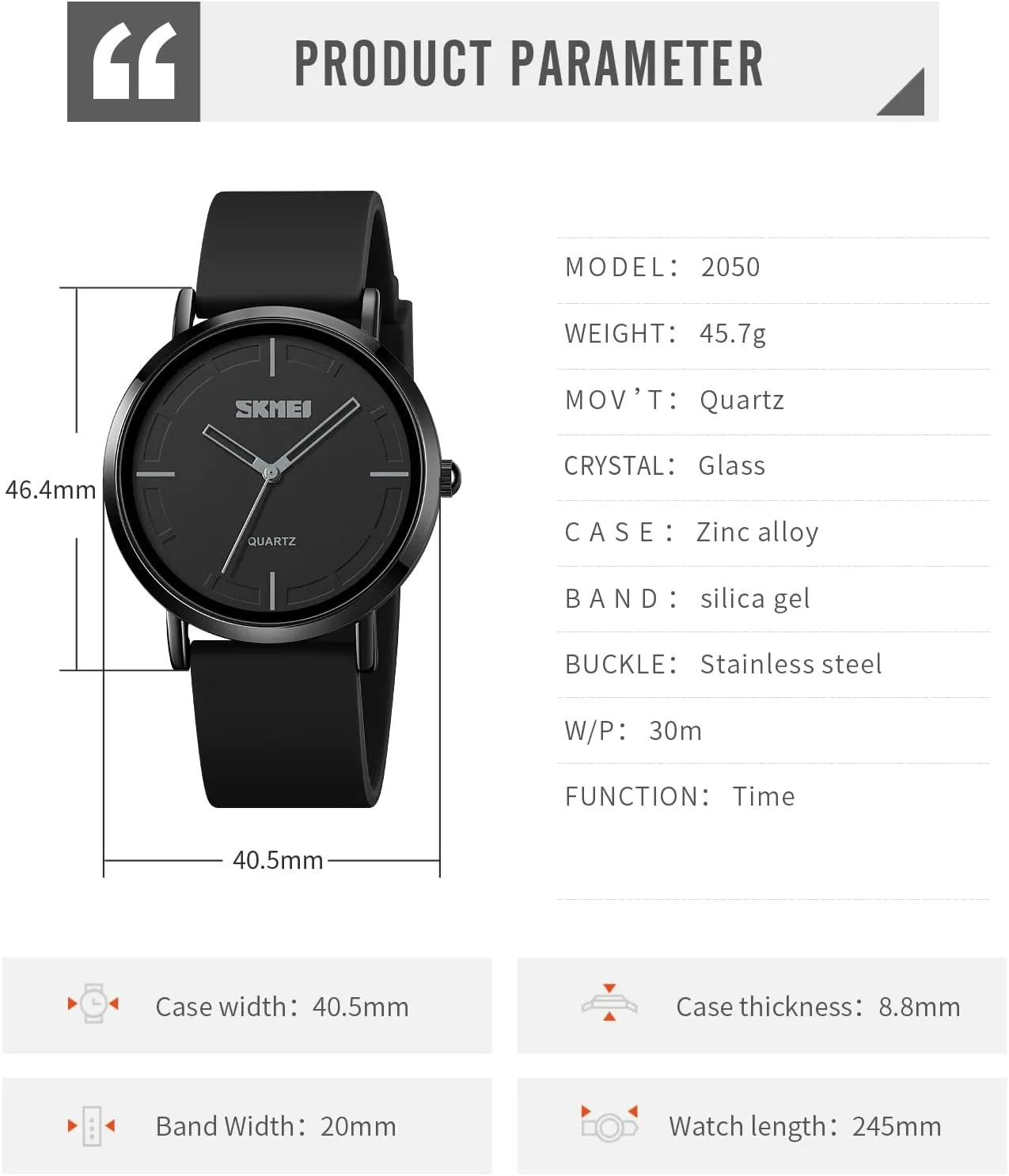 miniature Trend Unisex Watch Analog Display Gosasa Fashion Watches for Men Silicone Strap Simple Dial Casual Quartz Wristwatch Waterproof 