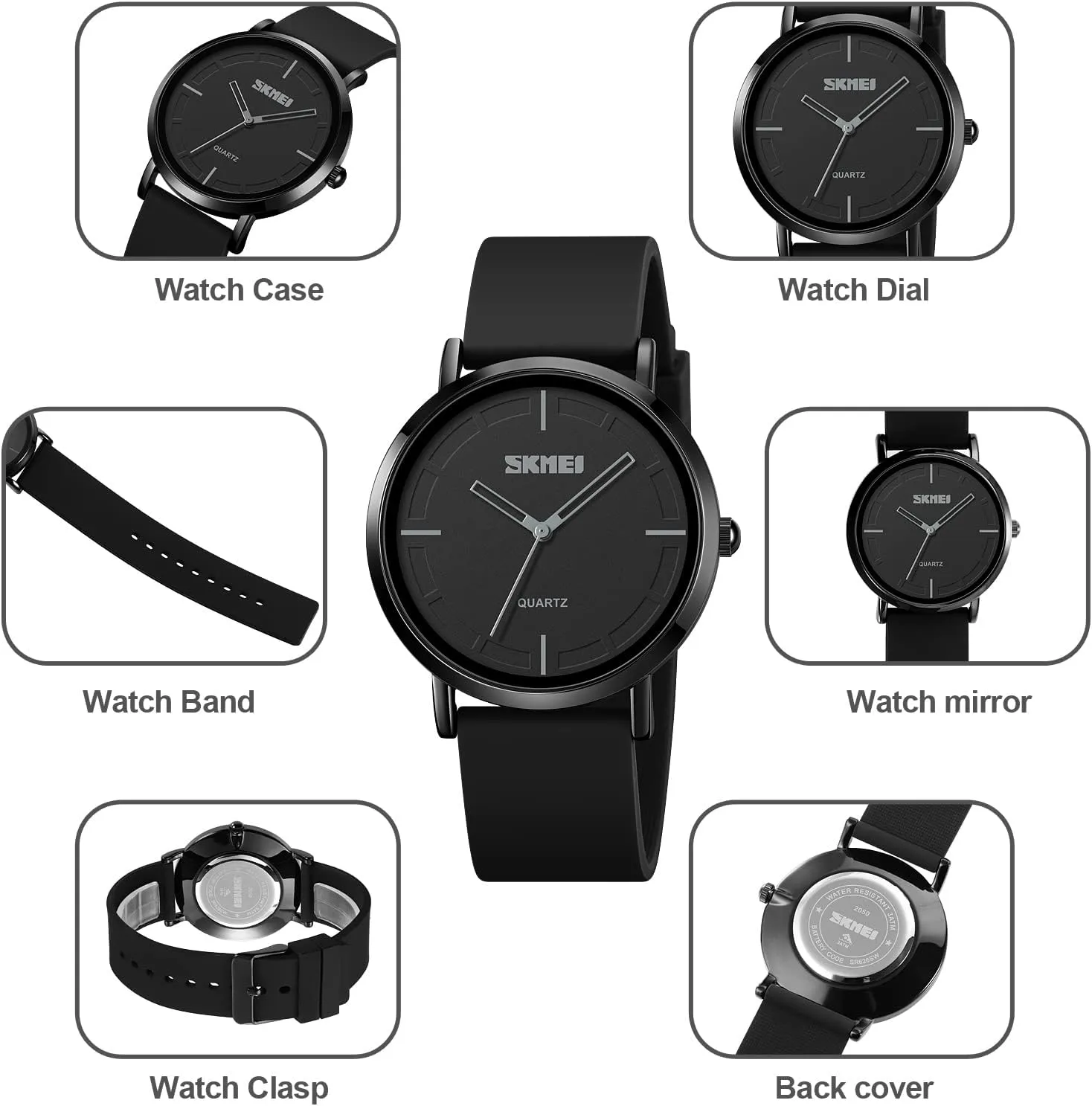 miniature Trend Unisex Watch Analog Display Gosasa Fashion Watches for Men Silicone Strap Simple Dial Casual Quartz Wristwatch Waterproof 