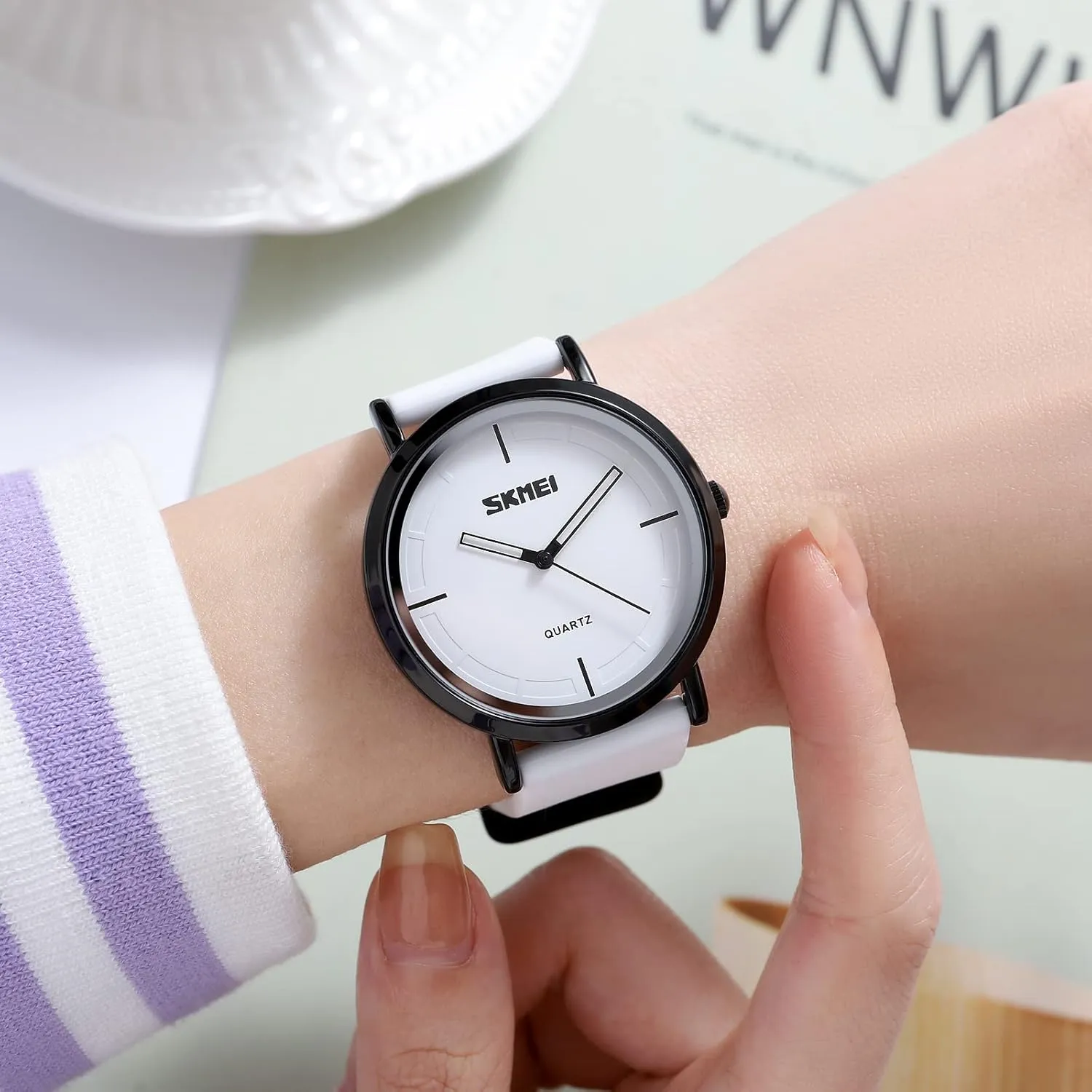 miniature Trend Unisex Watch Analog Display Gosasa Fashion Watches for Men Silicone Strap Simple Dial Casual Quartz Wristwatch Waterproof 