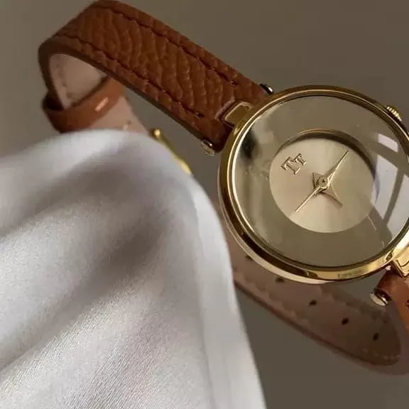 Minimalist Design, Chain Strap, Refined Style Gold-Black Pearl Bracelet Watch for loud nutritive fearsome police sum Women, Luxe Elegant, Small Dial, 