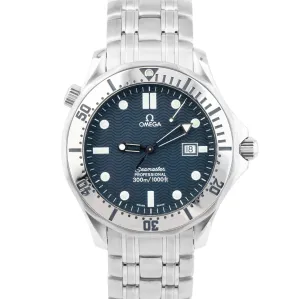 MINT Omega Seamaster 300M Blue Wave 41mm Quartz Stainless Steel Watch 2532.80