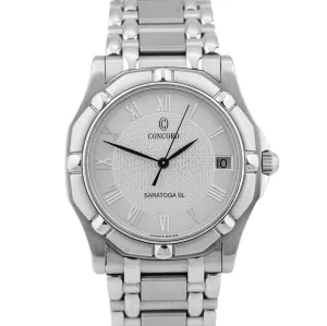 MINT Saratoga SL Stainless Steel Silver Quartz 34mm Date Watch 14-C2-230 BOX