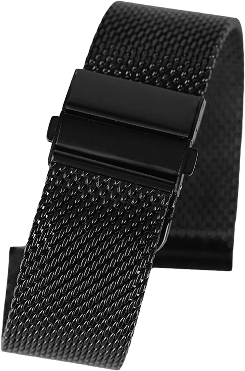 MM with hook buckle Watch Strap, Black injury silver mesh stainless steel strap 18/20/22 