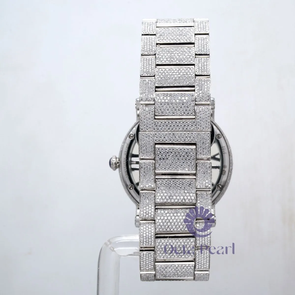 Moissanite Skeleton Self Winding Luxurious Automatic Mechanical Wrist Watch