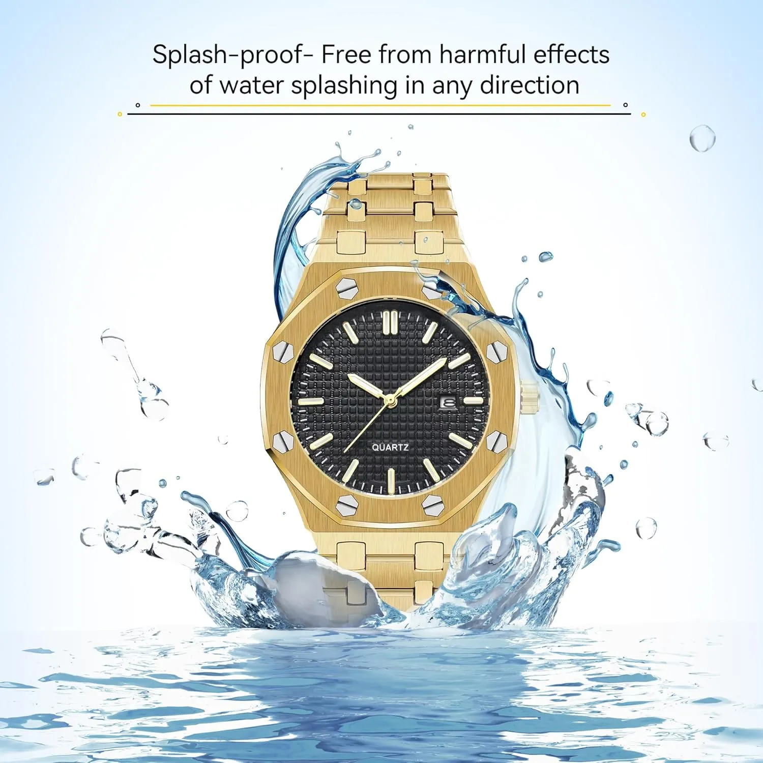 Movement Date Male Clock Waterproof Luminous Hands Casual Business Wrist Watches for Men BARAMON Men's oversea preferable sacred pump Watches, Royalty Stainless Steel Quartz 