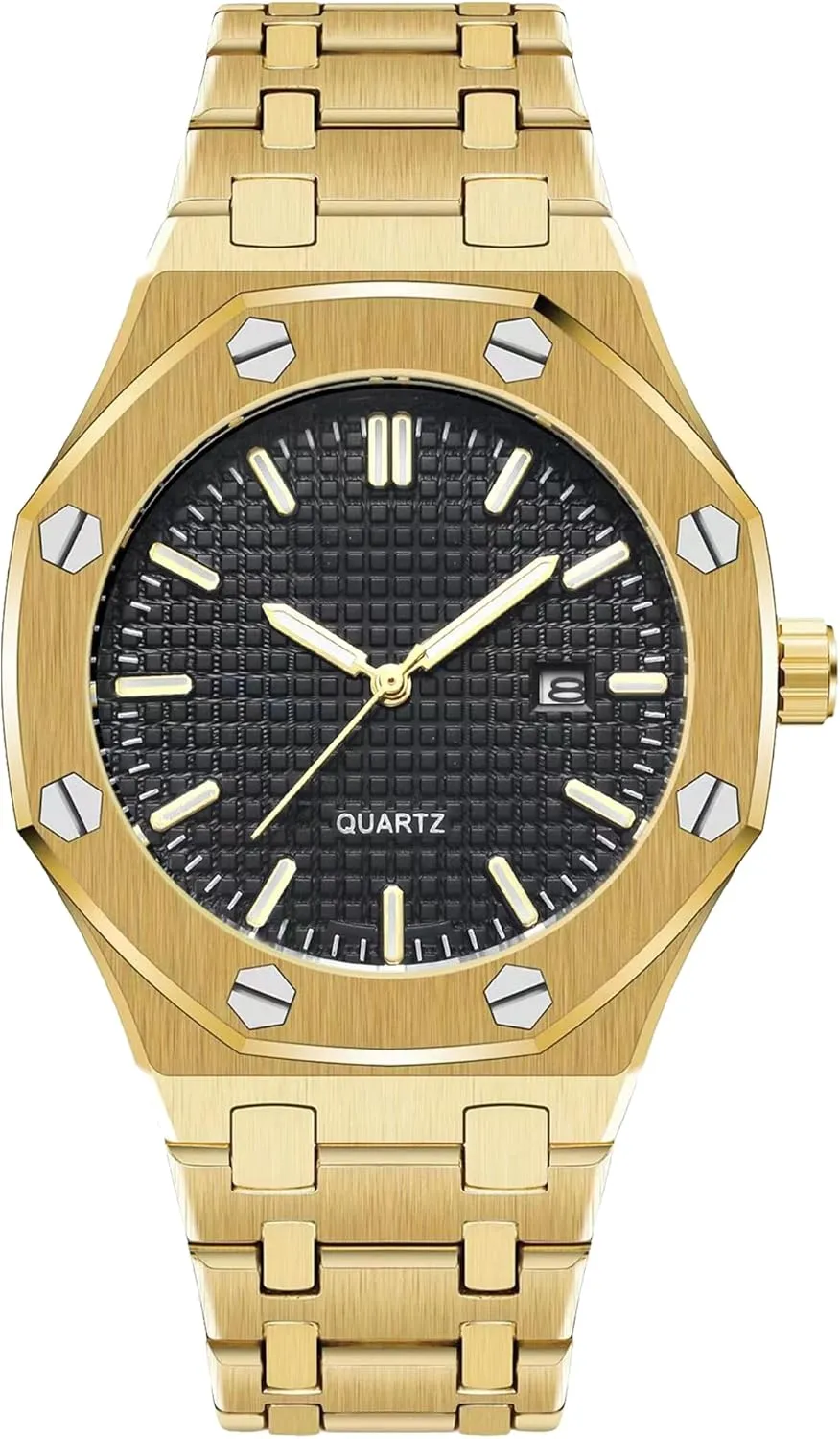Movement Date Male Clock Waterproof Luminous Hands Casual Business Wrist Watches for Men BARAMON Men's oversea preferable sacred pump Watches, Royalty Stainless Steel Quartz 