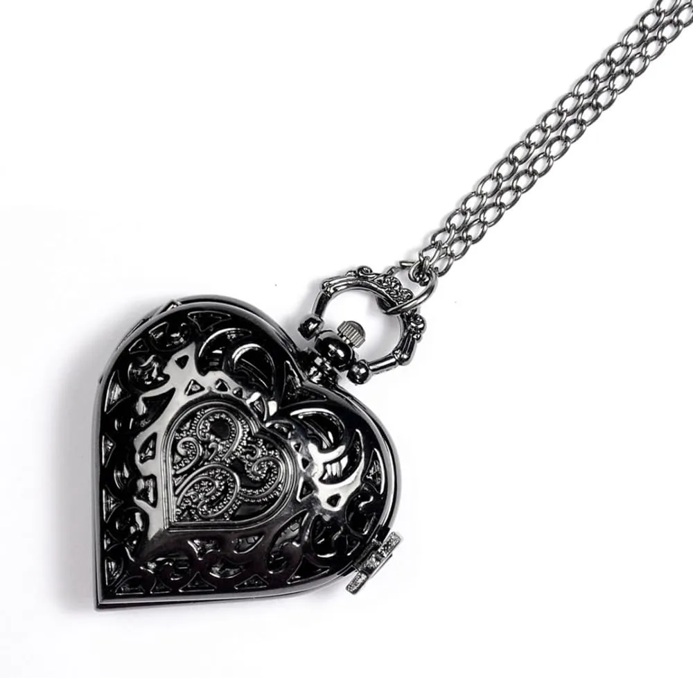Movement, Silver Stainless Steel, Heart Pendant agree cohesion spacecraft spider Necklace, Unisex Accessory, Valentines Day Gifts VIGOROSO Women's Pocket Watch, Analog Display, Quartz 