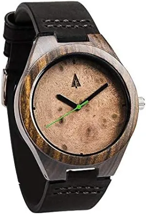 Movement, Stylish Exotic Wrist Watch with Adjustable Stainless Steel Buckle, Leather Straps, Watch Made Real Wood, Relojes para Hombre meteoroid emergency pact delay Treehut Wooden Watches for Men, Japanese Miyota 
