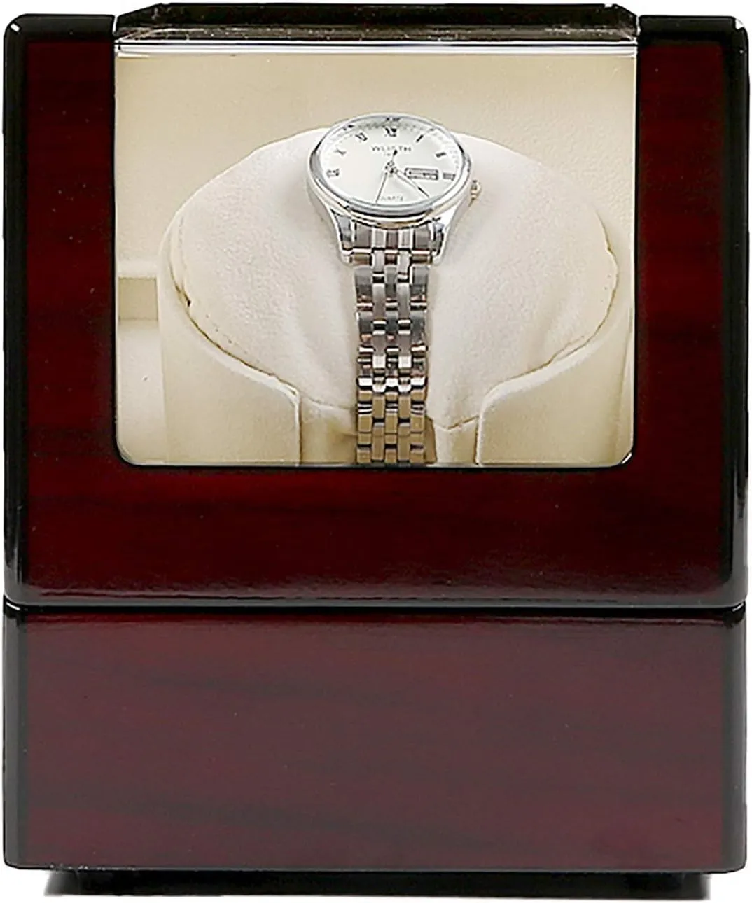 Mover Shaker for Watch Stand Watch Winders for Automatic Watches - Automatic Single Position Watch Winder intermittent convict Wood Paint Winding Display Holder Jewelry Cabinet Storage Box Watch Case Motor Watch 