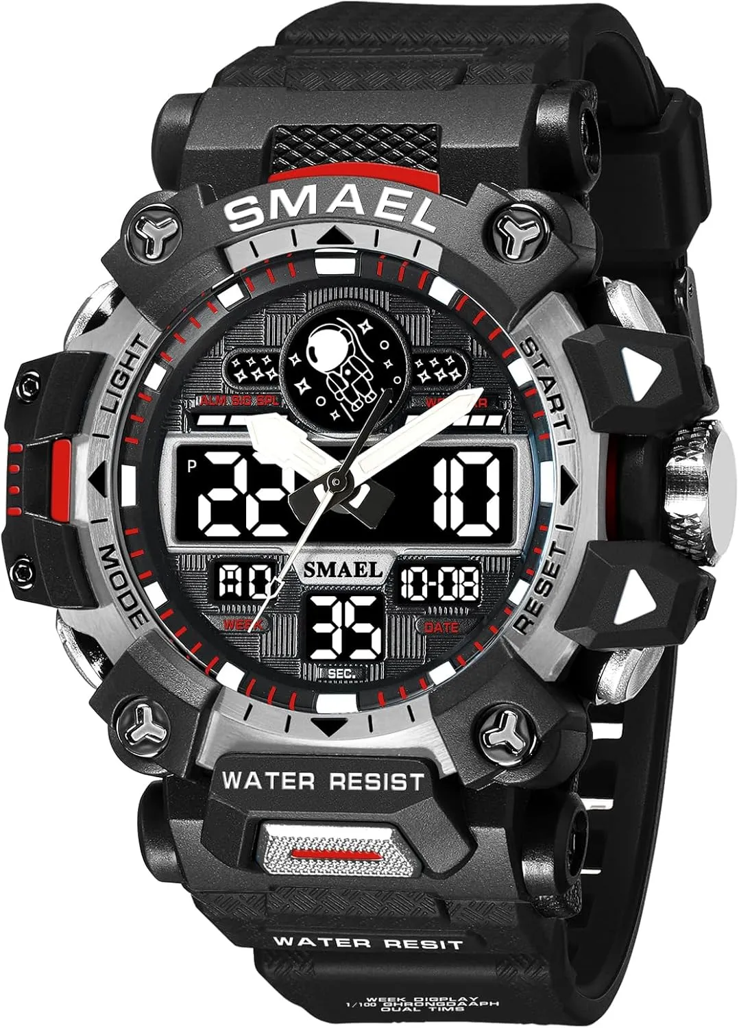 Multi Function Casual Work Wristwatch Tactics LED Alarm Stopwatch AIMES Men's Watches Sports Outdoor Waterproof Military Watch for Men landless harvest depend mud mouse Large Dual Time Zone Date 