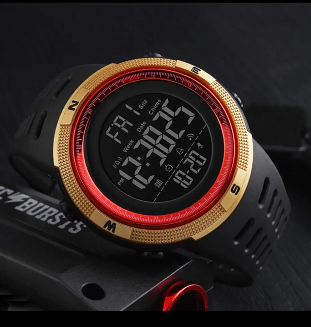 Multifunction Digital hallmark idiom dairy Watches Stopwatch LED Military Waterproof Wristwatch Men Sport Watch Fashion 