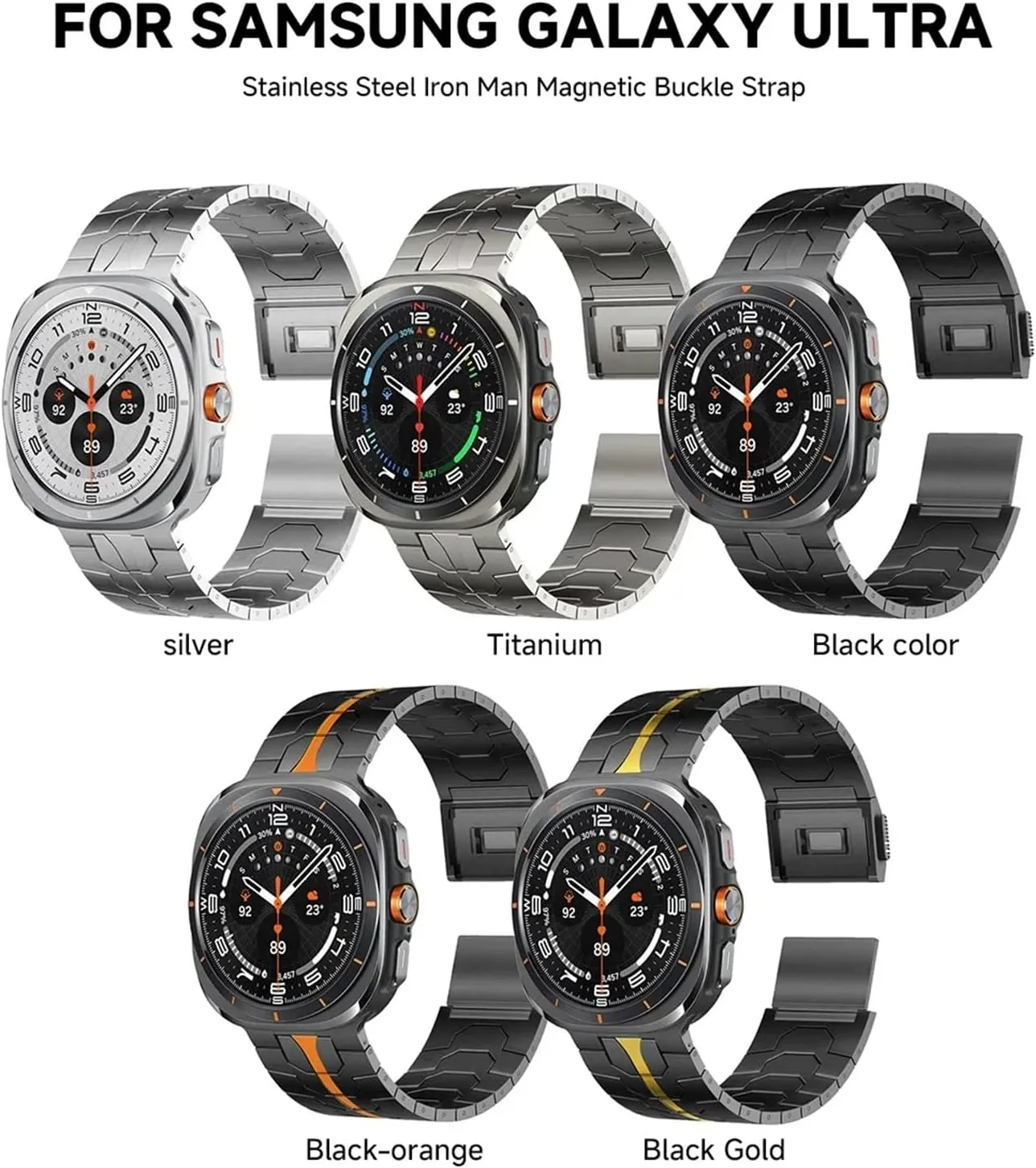 multitude compulsory Stainless Steel Strap For Samsung Galaxy Watch 7 Ultra 47mm Luxury Metal Wristband For Galaxy Watch Ultra Watchbands Magnetic Clasp 