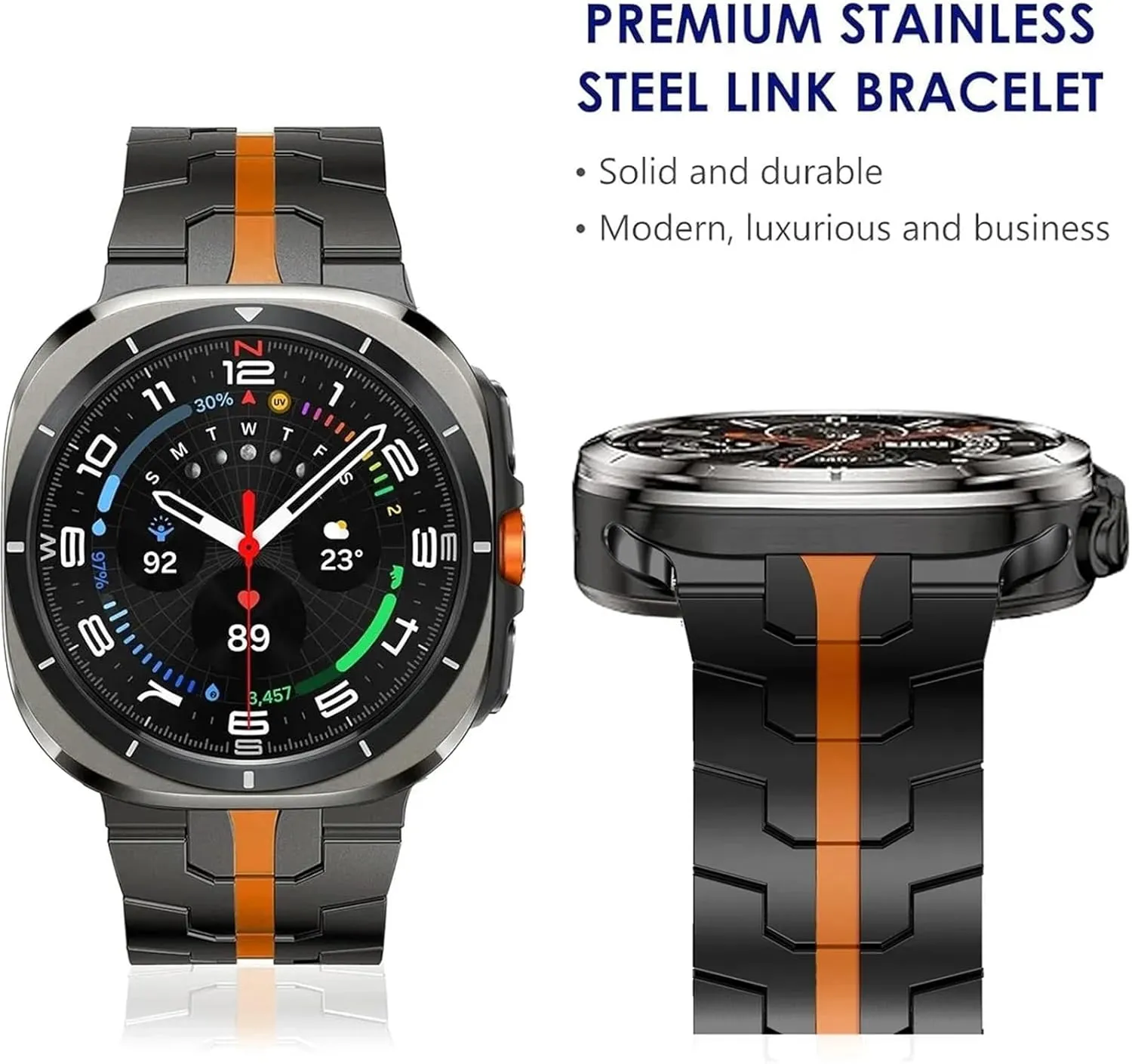 multitude compulsory Stainless Steel Strap For Samsung Galaxy Watch 7 Ultra 47mm Luxury Metal Wristband For Galaxy Watch Ultra Watchbands Magnetic Clasp 