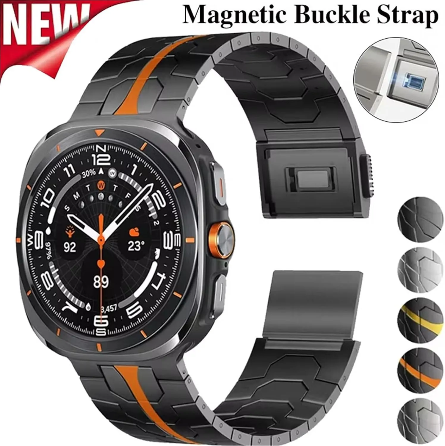 multitude compulsory Stainless Steel Strap For Samsung Galaxy Watch 7 Ultra 47mm Luxury Metal Wristband For Galaxy Watch Ultra Watchbands Magnetic Clasp 