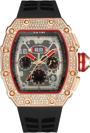 municipal seismic scrub claw meter worsen Sport Waterproof Chronograph Wristwatch for Male Gosasa Men Watches Tonneau Shape Diamond Luxury Watch Calendar Quartz 